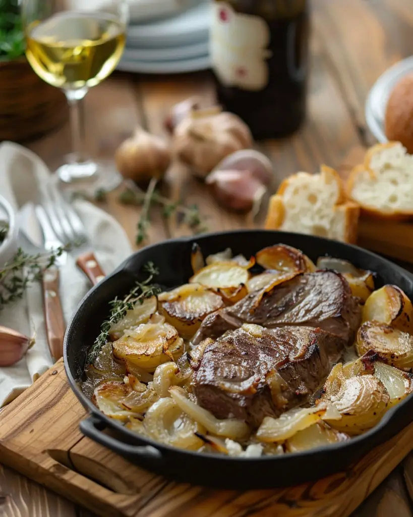 Bavette à la fondue d'échalotes Depuis recettemoderne.com