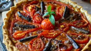 Tarte aux tomates, oignons et anchois Depuis recettemoderne.com