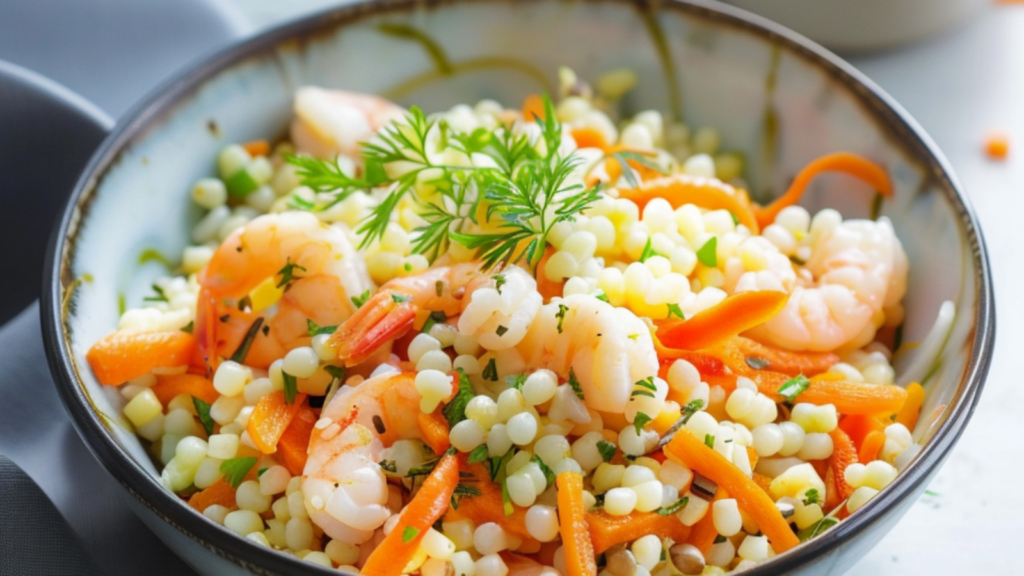 Salade de Pâtes Perles au Surimi depuis recettemoderne.com