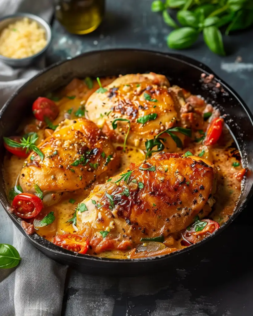 Blancs de Poulet à la Crème de Tomate Depuis recettemoderne.com