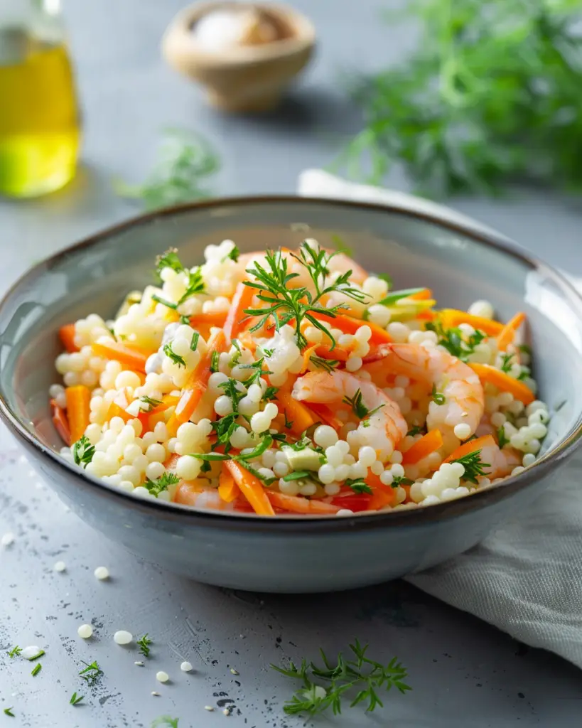 Salade de Pâtes Perles au Surimi depuis recettemoderne.com