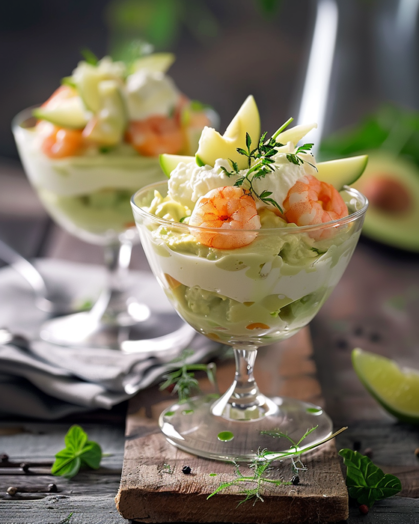 Verrines Avocat-Crevettes Depuis recettemoderne.com