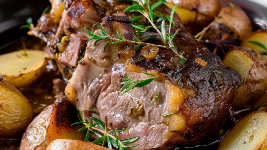 Gigot d'agneau à l'ail et au romarin Depuis recettemoderne.com