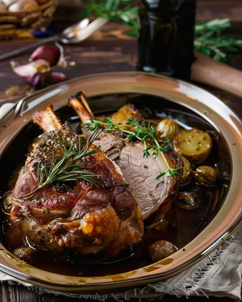Gigot d'agneau à l'ail et au romarin Depuis recettemoderne.com