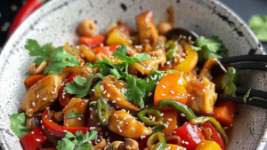 Wok de poulet aux poivrons Depuis recettemoderne.com