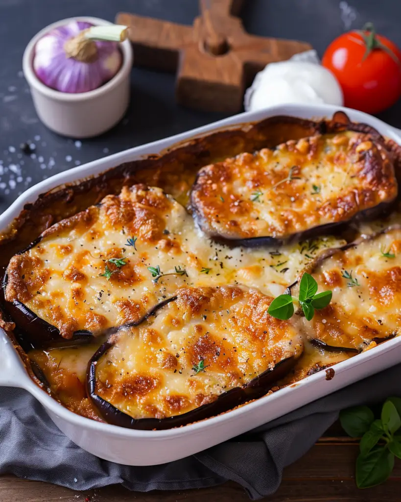 Gratin d’aubergines au four depuis recettemoderne.com