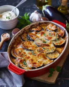 Gratin d’aubergines au four depuis recettemoderne.com