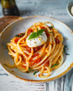 Bucatini mozzarella depuis recettemoderne.com