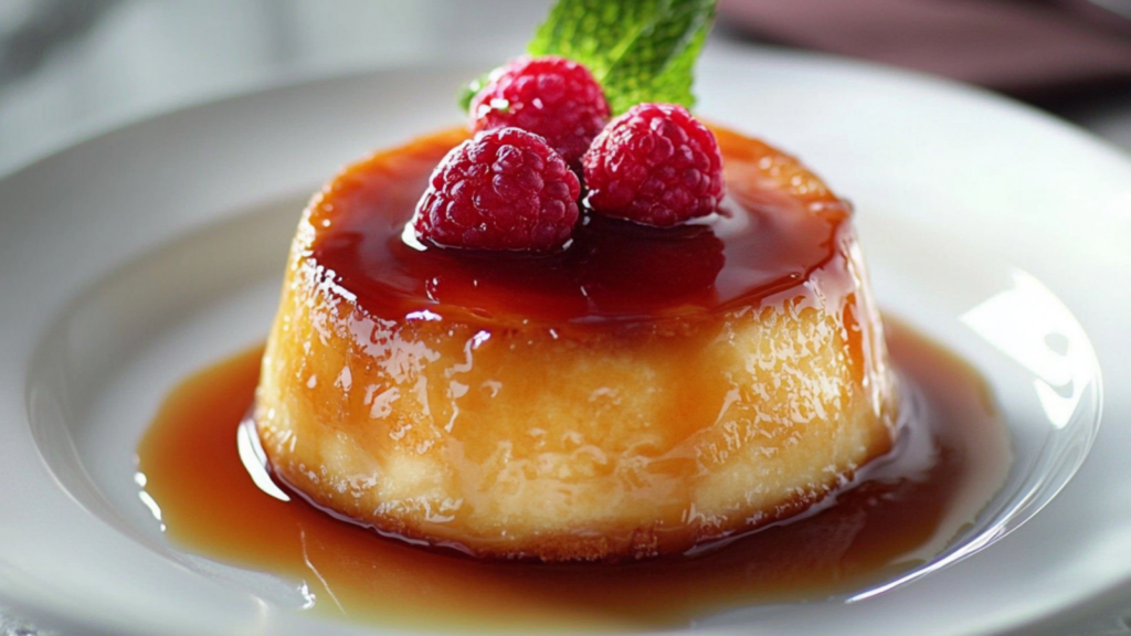 Flan Caramel Framboise