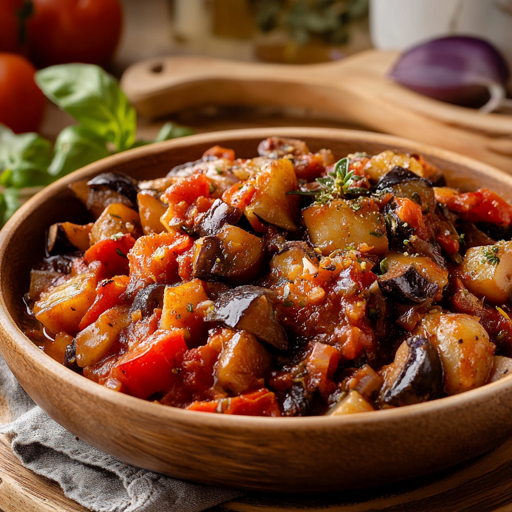 Caponata aubergine depuis recettemoderne