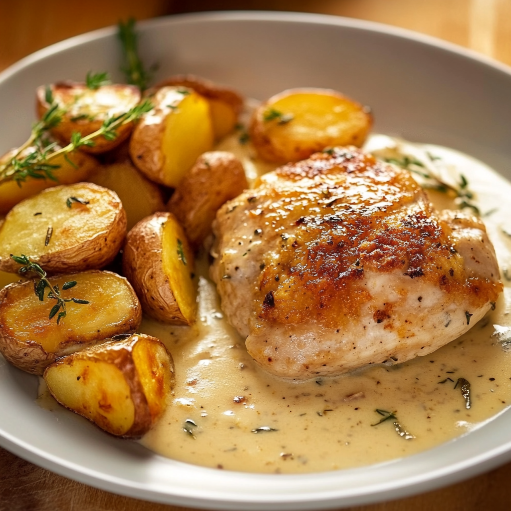 Blancs de poulet à la crème et moutarde depuis recettemoderne