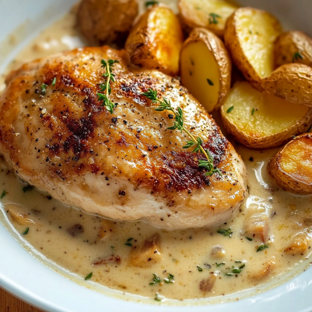 Blancs de poulet à la crème et moutarde depuis recettemoderne