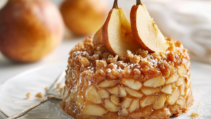 Gâteau renversé poire noisette depuis recettemoderne