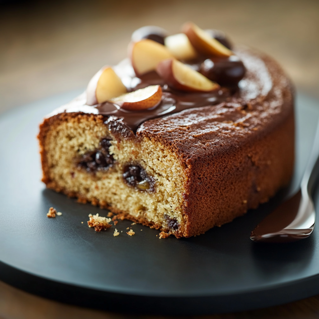 Gâteau moelleux aux poires et pépites de chocolat depuis recettemoderne