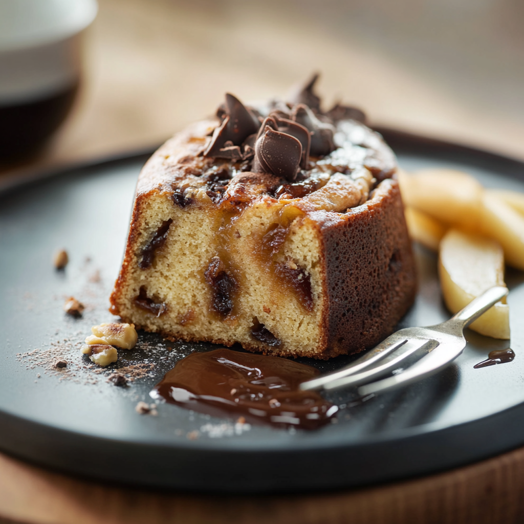 Gâteau moelleux aux poires et pépites de chocolat depuis recettemoderne