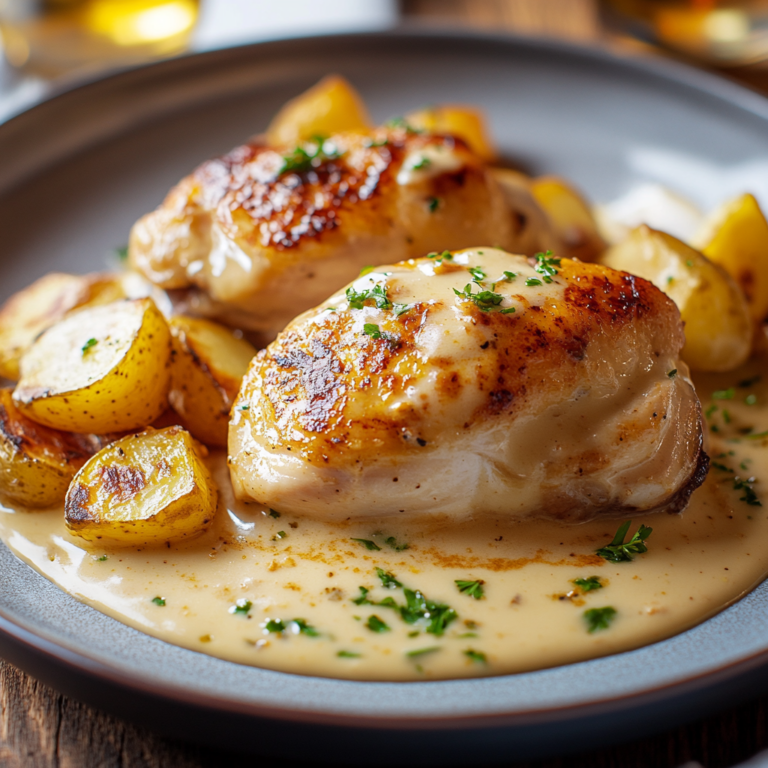 Blancs de Poulet à la Crème et Moutarde - Recette Délicieuse