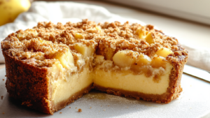 cheesecake aux pommes et crumble depuis recettemoderne