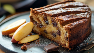 Gâteau moelleux aux poires et pépites de chocolat depuis recettemoderne
