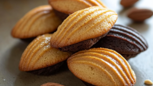 Madeleines à la clémentine et au chocolat depuis recettemoderne