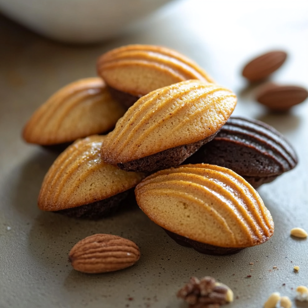 Madeleines à la clémentine et au chocolat depuis recettemoderne