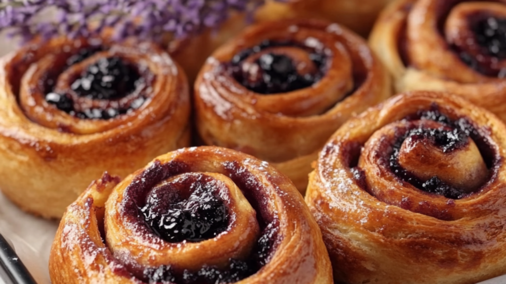 brioches roulées à la myrtille depuis recettemoderne