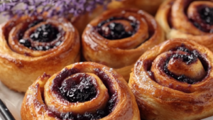 brioches roulées à la myrtille depuis recettemoderne