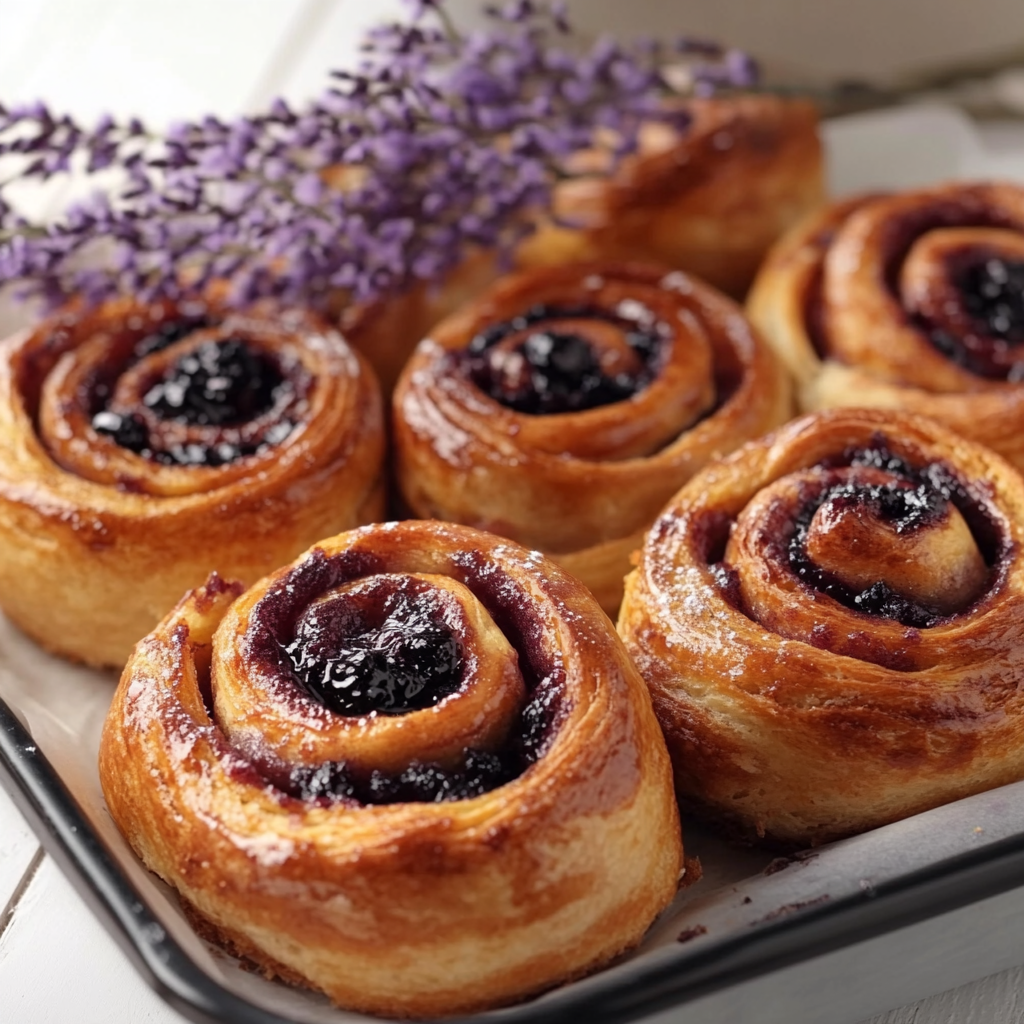 brioches roulées à la myrtille depuis recettemoderne