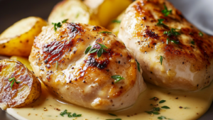 Blancs de poulet à la crème et moutarde depuis recettemoderne