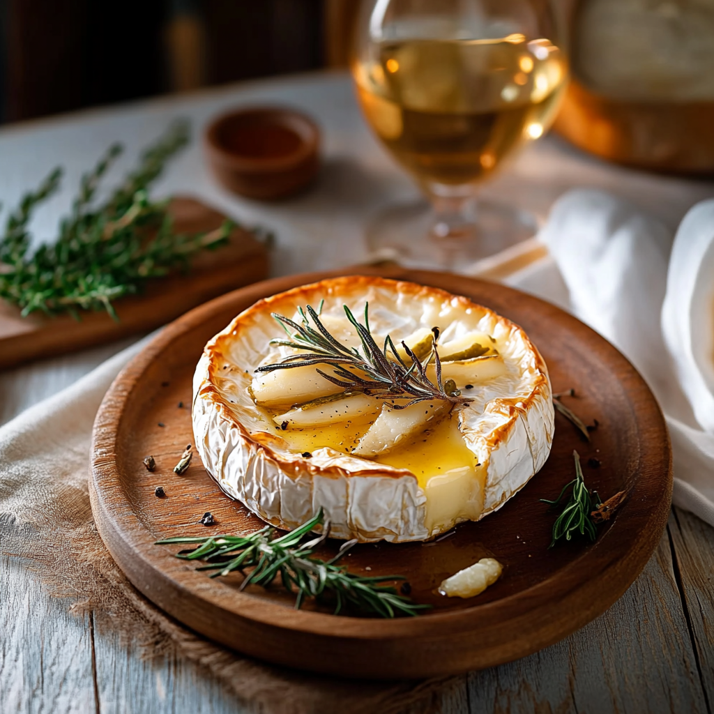 Camembert rôti au miel et romarin depuis recettemoderne