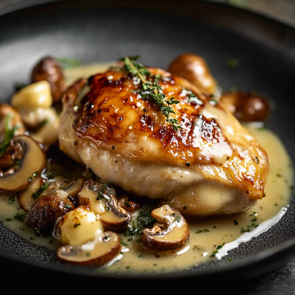 Poulet farci aux champignons depuis recettemoderne