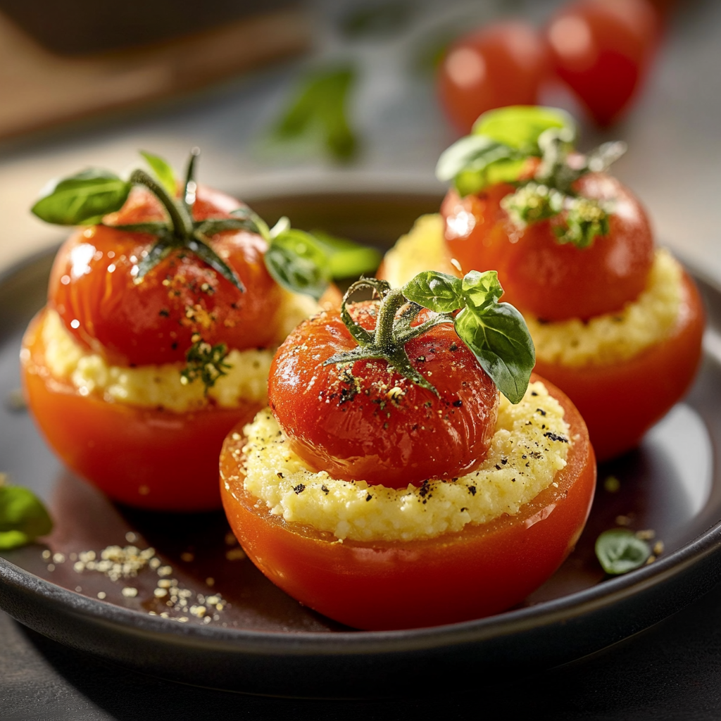 Tomates Farcies à la Polenta Parfumée