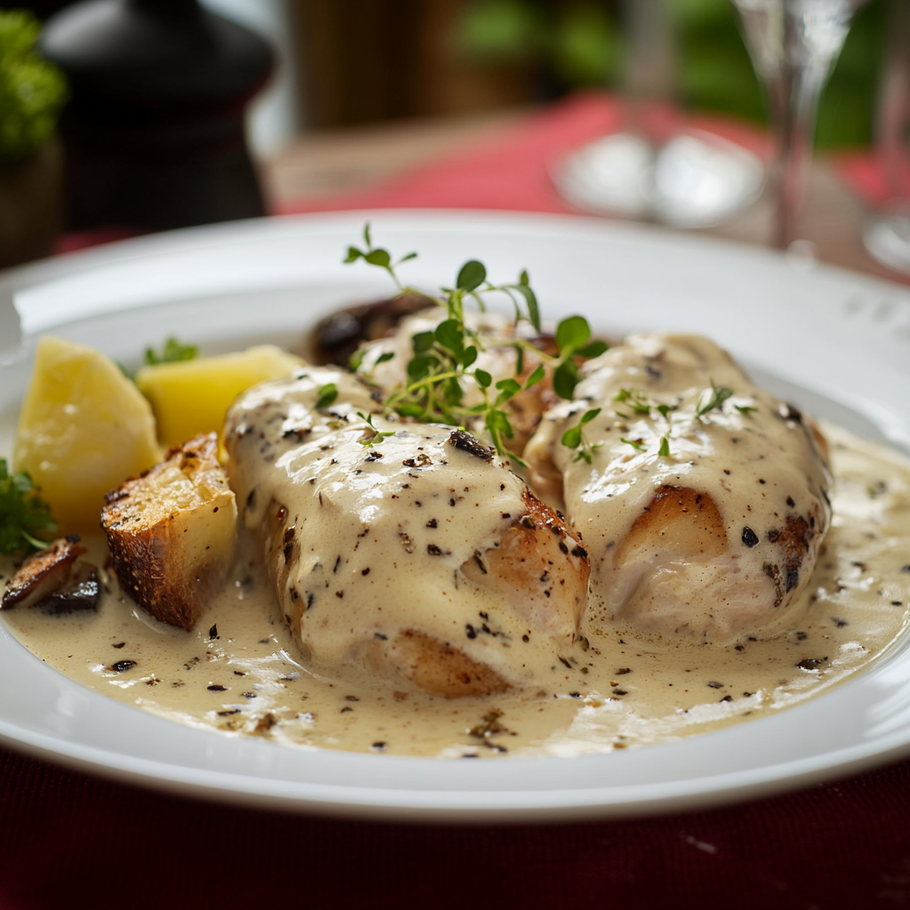 blanc de poulet sauce boursin depuis recettemoderne