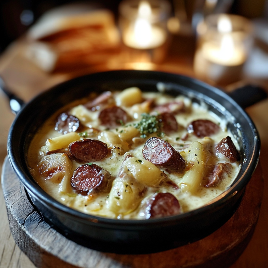 Fondue d’Endives aux Saucisses Fumées depuis recettemoderne