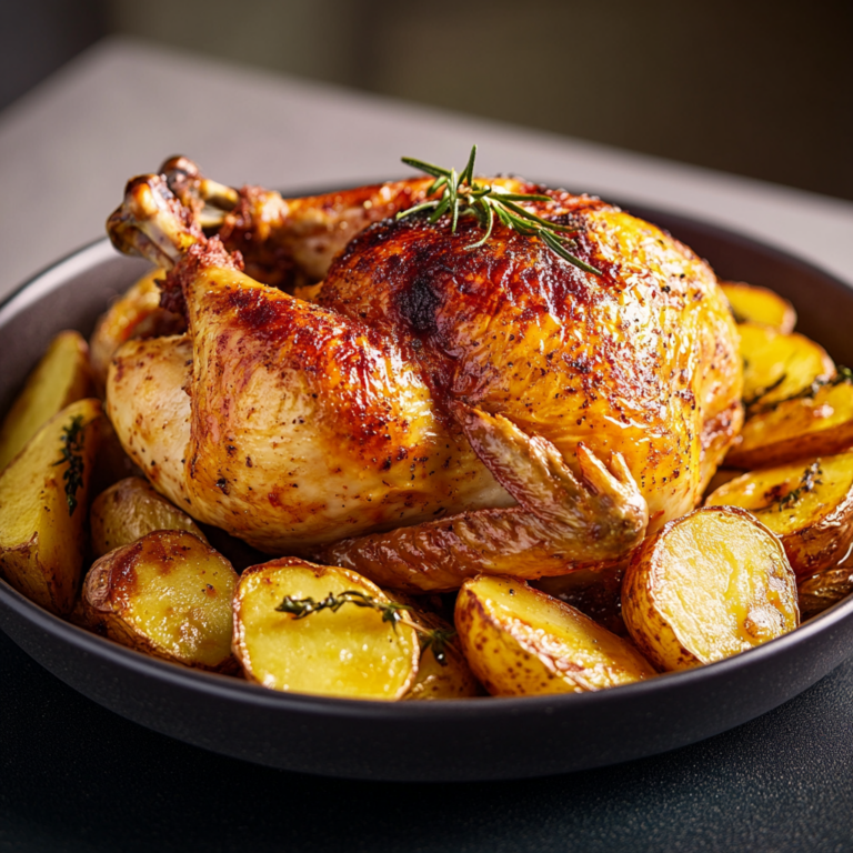 Poulet et pommes de terre au four : Recette Facile
