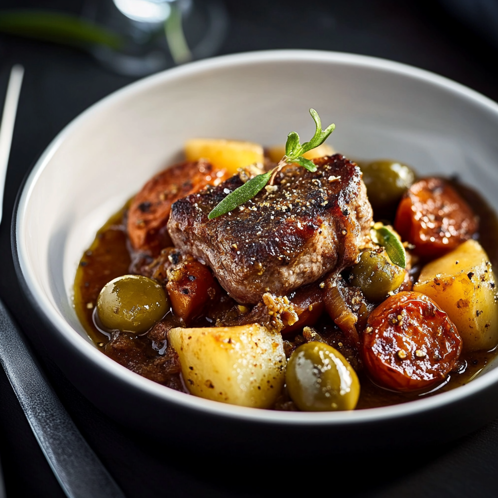Jarret de Veau aux Olives et Épices
