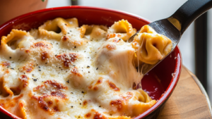 Gratin de Tortellini au Parmesan et Mozzarella