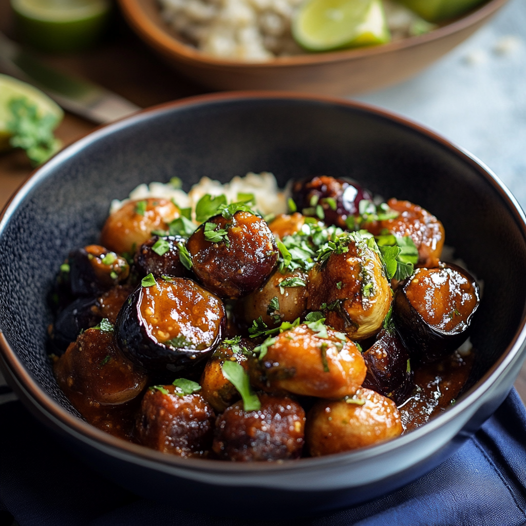 Boulettes d’aubergines aux pois chiches depuis recettemoderne