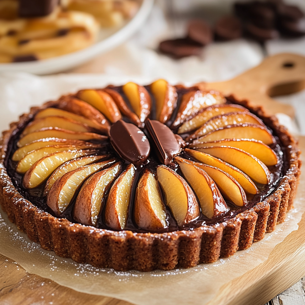 tarte poire chocolat maison depuis recettemoderne