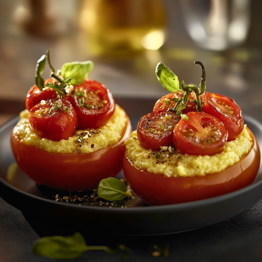 Tomates Farcies à la Polenta Parfumée