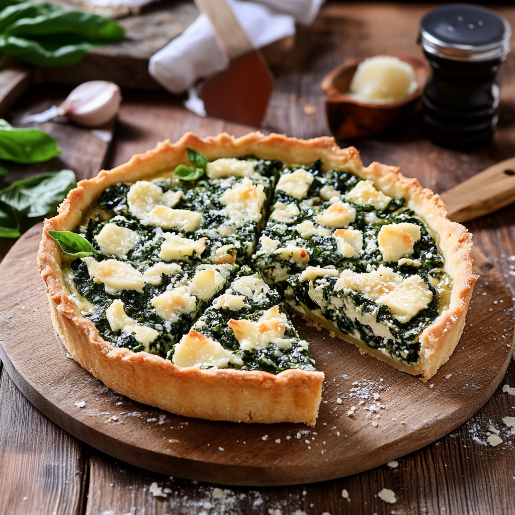 TARTE ÉPINARDS RICOTTA au Parmesan depuis recettemoderne