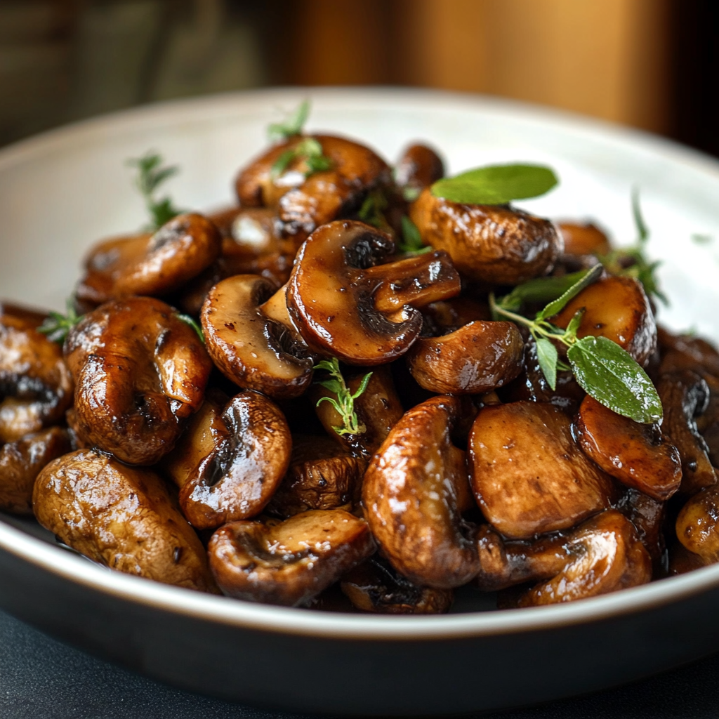 Champignons rôtis au four à la sauce soja depuis recettemoderne
