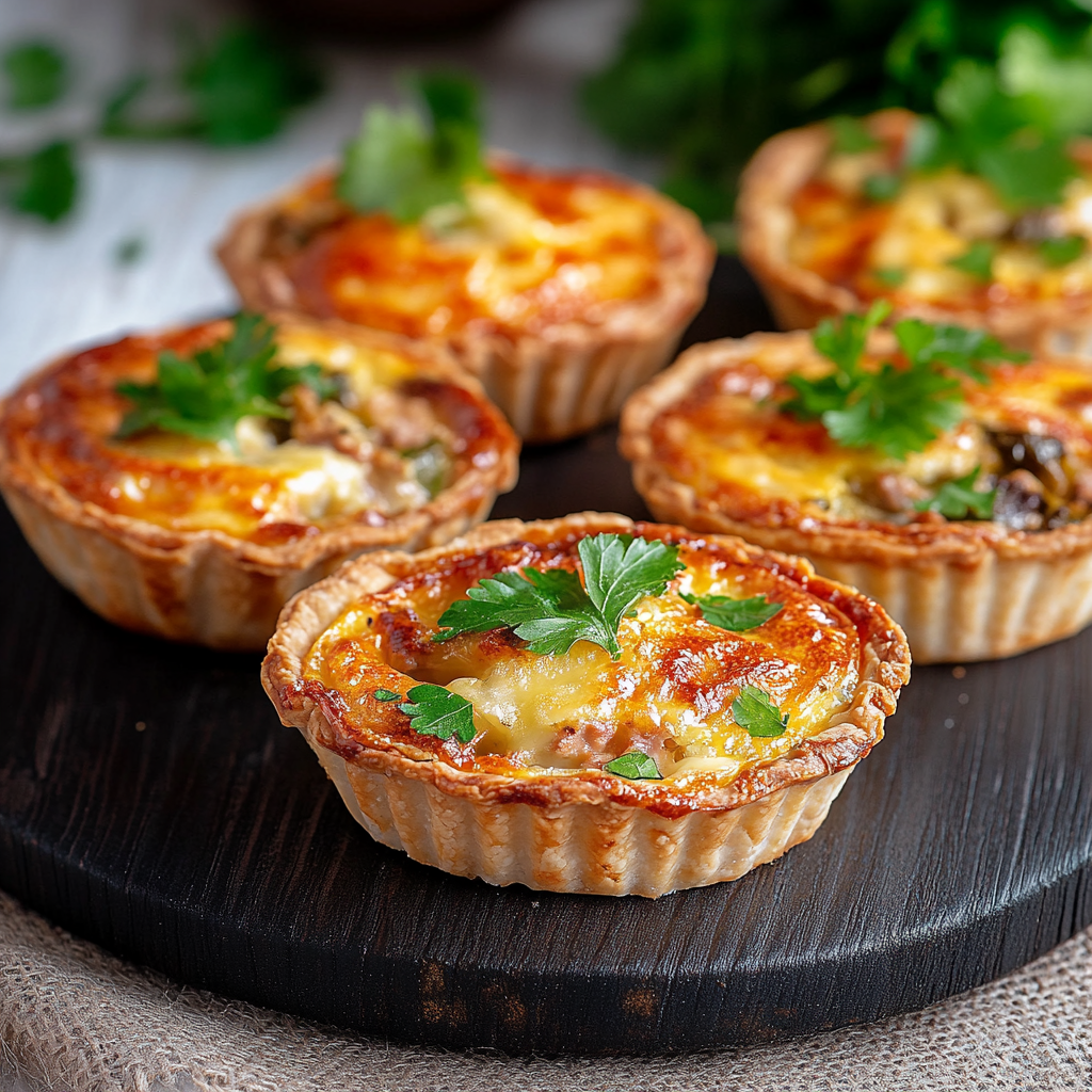 .mini quiches viande hachée au poivrons et fromage depuis recettemoderne