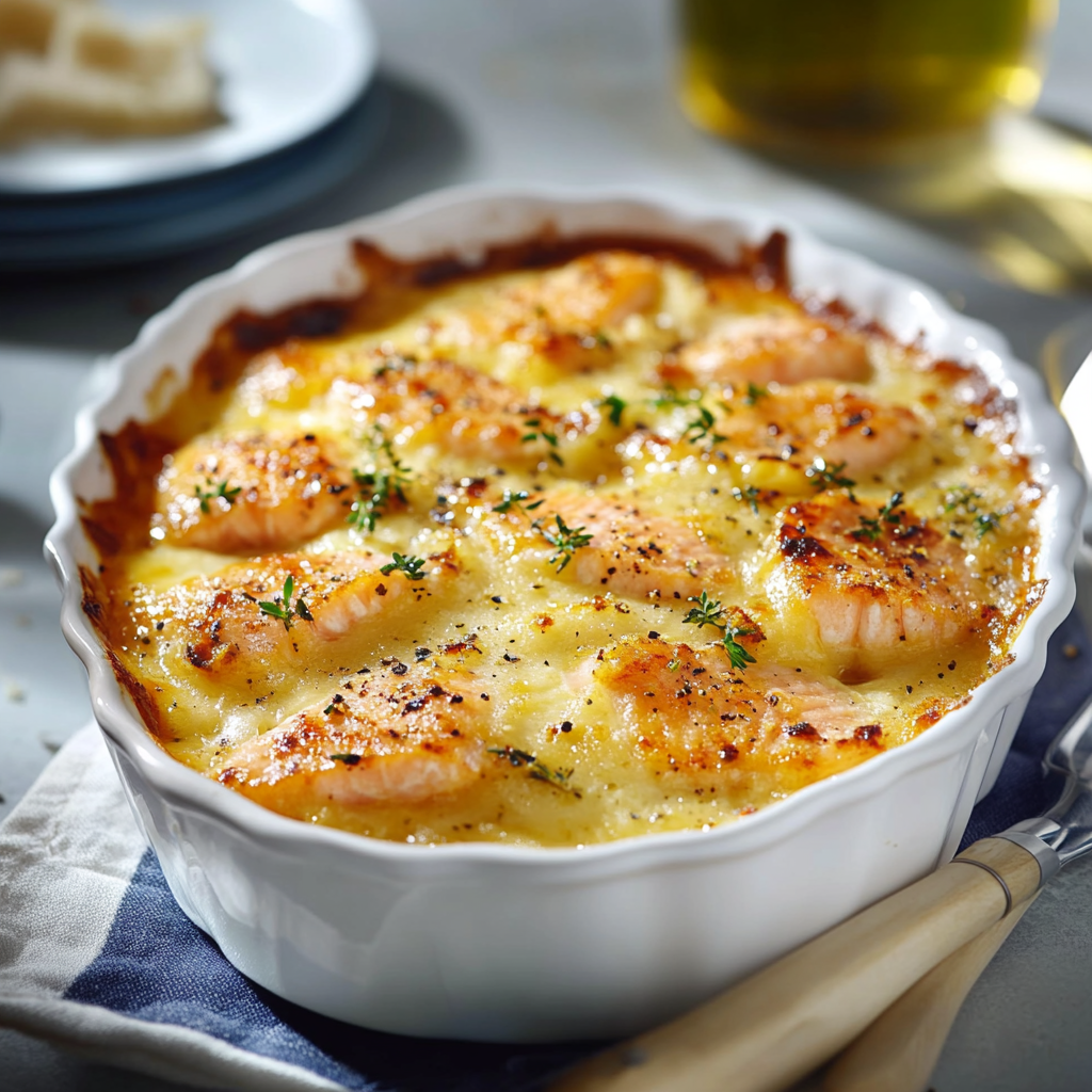 Gratin parmentier au saumon depuis recettemoderne