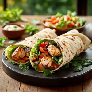 Kebab de poulet aux crudités depuis recettemoderne