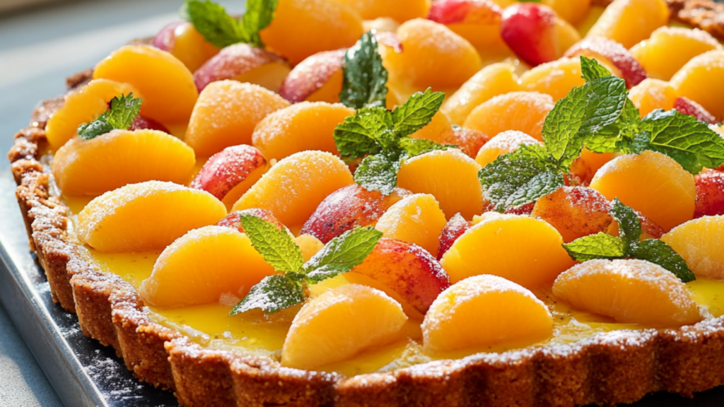 Tarte aux Pêches et Menthe : Un Dessert Rafraîchissant