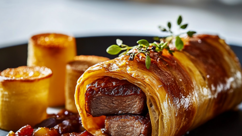 Feuilleté roulé à la viande hachée