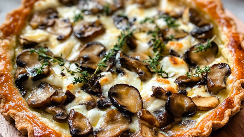 Tarte feuilletée champignons mozzarella