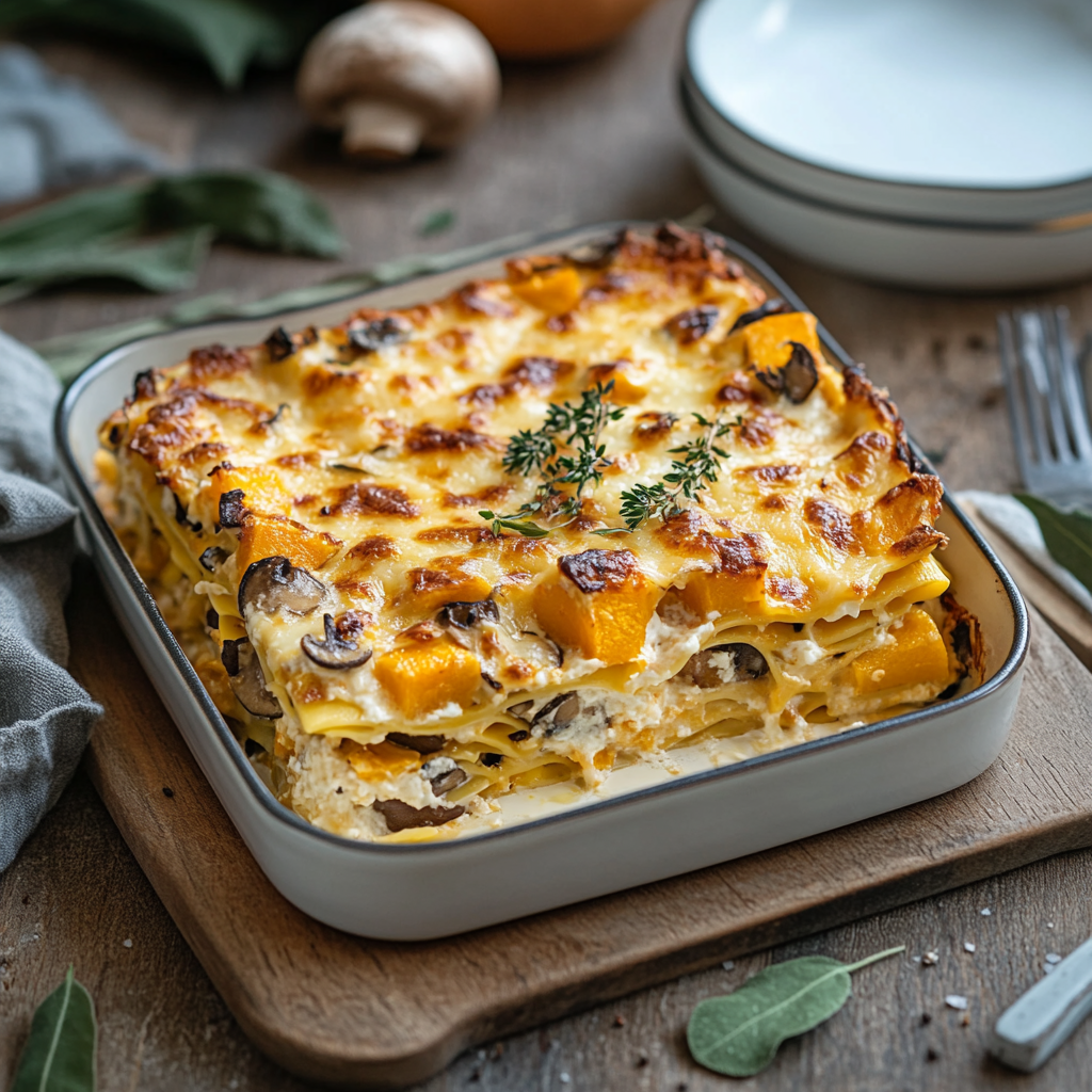 Lasagnes Végétariennes Butternut-Champignons