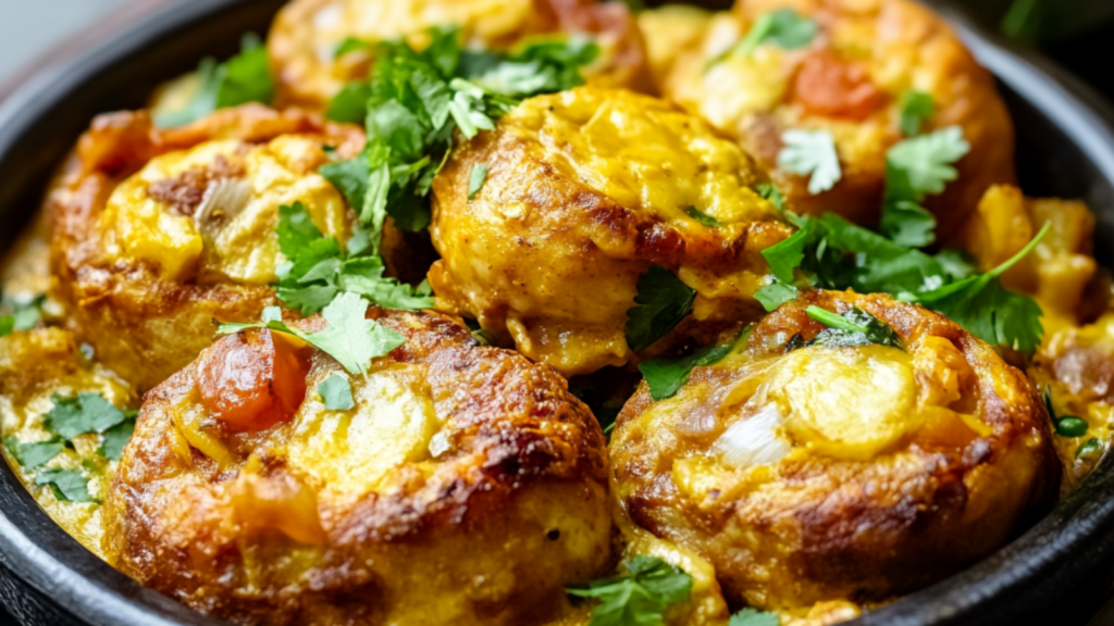 Puits Farcis au Poulet Curry : Délice Épicé en Pâte Croustillante