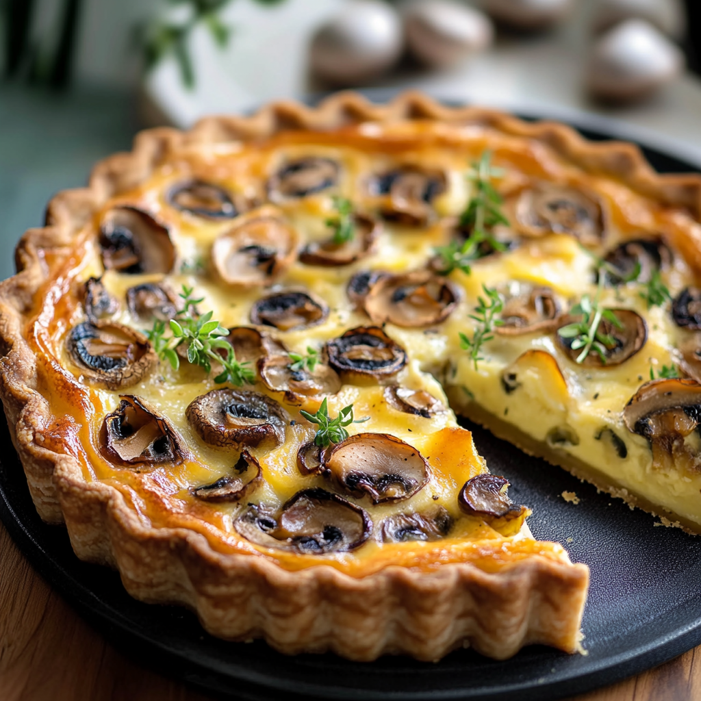 Quiche Légère aux Poireaux et aux Champignons